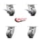 Service Caster 4 Inch Kingpinless Thermoplastic Rubber Wheel Caster Swivel Locks 2 Brakes, 4PK SCC-KP30S420-TPRRD-SLB-BSL-2-BSL-2 - alternate 2